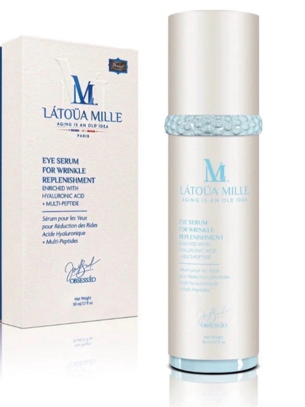 LATOÜA MILLE Eye Serum For Wrinkle Replenishment H/A & Multi-Peptide 50ml SEALED